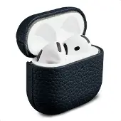 Accezz Echtleder Case für das Apple Airpods 4 - Dunkelblau