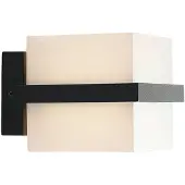 LINDBY LED-Außenwandlampe Auron, 16 cm, anthrazit, weiß, Alu
