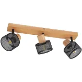 LINDBY Evinora Deckenstrahler aus Holz, 3-flammig , dimmbar, Holz hell, für Wohn- / Esszimmer, Holz, Modern, Strahler