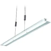 LINDBY LED-Pendelleuchte Sladja, chrom, Glas, Touchdimmer