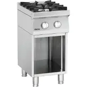 Bartscher Gasherd Serie 700 Modell 70020, 400x700x850 mm, 2 Kochstellen (6,2+8,5 kW), Erdgas/Flüssiggas