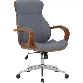 TPFLiving Bürostuhl Mellow Kunstleder walnuss/grau