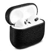Accezz Echtleder Case für das Apple Airpods 3 - Schwarz