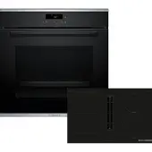 Bosch HBD473FH84 (HBA271BB3+PVS811B16E), Zonen-Induktionskochfeld, 4 Zone(n), Schwarz, Berührung, 80,2 cm, 52,2 cm