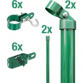 Alberts Zauneck-Set für Mahschendrahtzaun zum Einbetonieren, Höhe 175 cm, grün