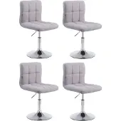 Mendler 4er Set HLO-CP93 Lounger V2 Stoff grau