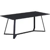 Möbilia Esstisch 180 x 90 cm | Platte MDF 20 mm | Gestell Metall | B 180 x T 90 x H 75 cm | grau-schwarz | 12020039 | Serie TISCH