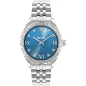 Versace VE2S01025 Hellenyium Lady Restyling silber blau Edelstahl Damen Uhr NEU