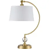 QUOIZEL Jenkins Zeitgenössische Schreibtischlampe Metall gebürstetes Messing 1 Licht E27