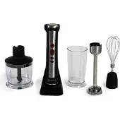 Melchioni Tragbarer Tischmixer 200W 0,6L 5 Geschwindigkeiten schwarzer Stahl Akku