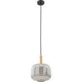 LINDBY Hängeleuchte Doroteo, 1-flg., grau, Glas
