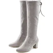 LASCANA Schlupfstiefel Schlupfboots, Slouchy Boots, Slip-On, grau Größe 40