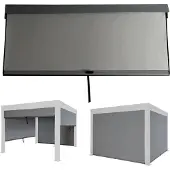 Mendler Seitenwand für Pergola MCW-L46, Pavillon Rollo Ersatzseitenwand, Stoff/Textil sturmfest 3x3m anthrazit
