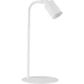 Licht-Erlebnisse Schreibtischlampe Metall 40 cm verstellbarer Schirm GU10 Weiß Tischleuchte