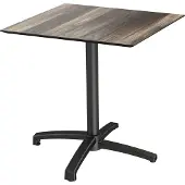 Veba X Cross Terrassentisch Schwarz gestell + Tropical Wood HPL 70x70 cm