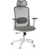Hjh OFFICE Profi Bürostuhl MIKEO G Ergonomischer Schreibtischstuhl mit Armlehnen Stoff / Netzstoff Grau Drehstuhl für Büro, Zuhause