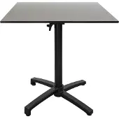 Restootab Klappbarer Terrassentisch im Compact HPL-Grau-Metalldekor 70 x 70