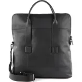 Saddler Leder Schultertasche Laptoptasche mit Laptopfach Loge Shopper Black schwarz