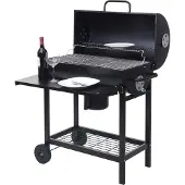 Famanu Barbecuetrolley mit Deckel und Stauraum - Schwarz