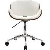 Miliboo - Design-Bürostuhl Weiß und Holz WALNUT