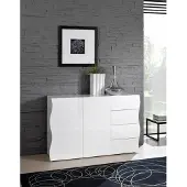 Möbelando Sideboard >Onda< in Weiß Hochglanz - 130x81,2x40cm (BxHxT)