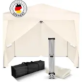 Kronenburg Faltpavillon 2x2m - Wasserfest, UV-Schutz 50+, 4 Seitenteile, champagner