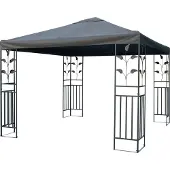 Linder Exclusiv GmbH Metallpavillon 3x3 m Pavillon Pergola Gartenpavillon Partyzelt Festzelt stabil dunkelgrau