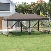 Prolenta Maison Exclusive - Partyzelt Faltbar mit Seitenwänden Taupe 3x6 m