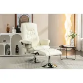 OKWISH Ruhestuhl Massagestuhl mit Hocker Lounge-Sessel, Beige