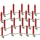MARELIDA LED Kerzenlichterkette - 20 Christbaumkerzen - Weihnachtsbaumlichterkette - L: 9,5m - Innen/Außen