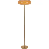 Licht-Erlebnisse Stehlampe Metall Glas G9 150 cm in Messing Taupe 3-flammig rund Retro