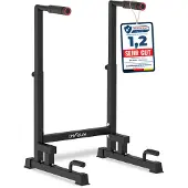 DH FitLife Dip Barren Dipständer 9-fach verstellbar (100-130cm) - Kraftstation für Zuhause, Calisthenics & Krafttraining Parallettes
