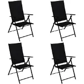 Degamo Gartenstuhl Klappsessel MILANO, Metall anthrazit Kunstgewebe schwarz 4 St