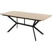 ML-Design Esstisch Hellbraun 180x80x75 cm, Rechteckiger Esszimmertisch für 6 Personen, Industrieller Küchentisch, Wohnzimmertisch mit Stahlgestell
