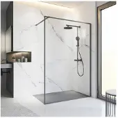 Schulte Walk In Trend 2.0 ExpressPlus 120 x 200 cm Profil schwarz matt Klarglas schmutzabweisende Glasbeschichtung