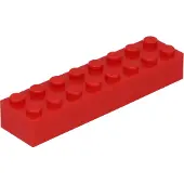 LEGO 2x8 Stein 3007 - 100 Stück Rot