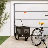 Prolenta Maison Exclusive - Fahrradanhänger Hunde Schwarz Oxford-Gewebe und Eisen