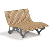 HOME DELUXE Wellenliege NIRA Teak - 97 x 148 x 152 cm, ergonomisch geformt | Gartenliege, Waldsofa