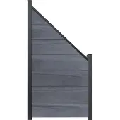 GROEN & JANSSEN Zaun Abschlusselement GroJa Solid Grande Stecksystem ohne Pfosten 90 x 180 cm steingrau
