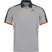 Head Tennis-Padel Polo Tech (atmungsaktiv, schnell trocknend) hellgrau/orange Herren