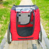 Markenlos Hunde-Fahrradanhänger mit Sicherheitsvorrichtungen, Fliegengitter und Regenhaube