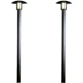 Konstsmide 2er-Set Außenstehleuchte, Gartenlaterne Alu schwarz, Glas opal, E27,