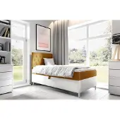 Fun-Möbel Boxspringbett Gästebett Kinderbett FINJA Nr.1 100x200cm Weiss-Gelb