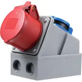 McPower CEE-Kombi-Wanddose 1x Schutzkontakt 1x CEE 16A IP44