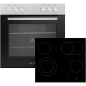 Respekta Backofen Herdset Einbau Kochfeld Glaskeramik rahmenlos 72 L HS2201-26