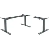 Mendler Gestell MCW-D40, variables Tischgestell für Eck-Schreibtisch, elektrisch höhenverstellbar Memory 45kg anthrazit-grau