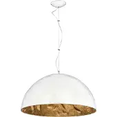 Licht-Erlebnisse Hängelampe SIMI Weiß Gold Metall rund E27 Modern Design Esstisch Esszimmer Leuchte Wohnzimmer Pendelleuchte