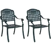 vidaXL Möbel Gartenstühle 2er Set Grünes Gusseisen - Gartenstühle 42002373