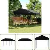 The Living Store Partyzelt Faltbar Pop-Up Schwarz 580x292x315 cm