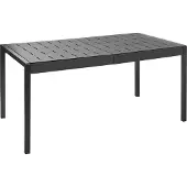 Beliani Gartentisch schwarz Kunststoffgestell 154 x 84 cm 4-6 Sitzer wetterfest für Garten Terrasse Außenbereich Outdoor